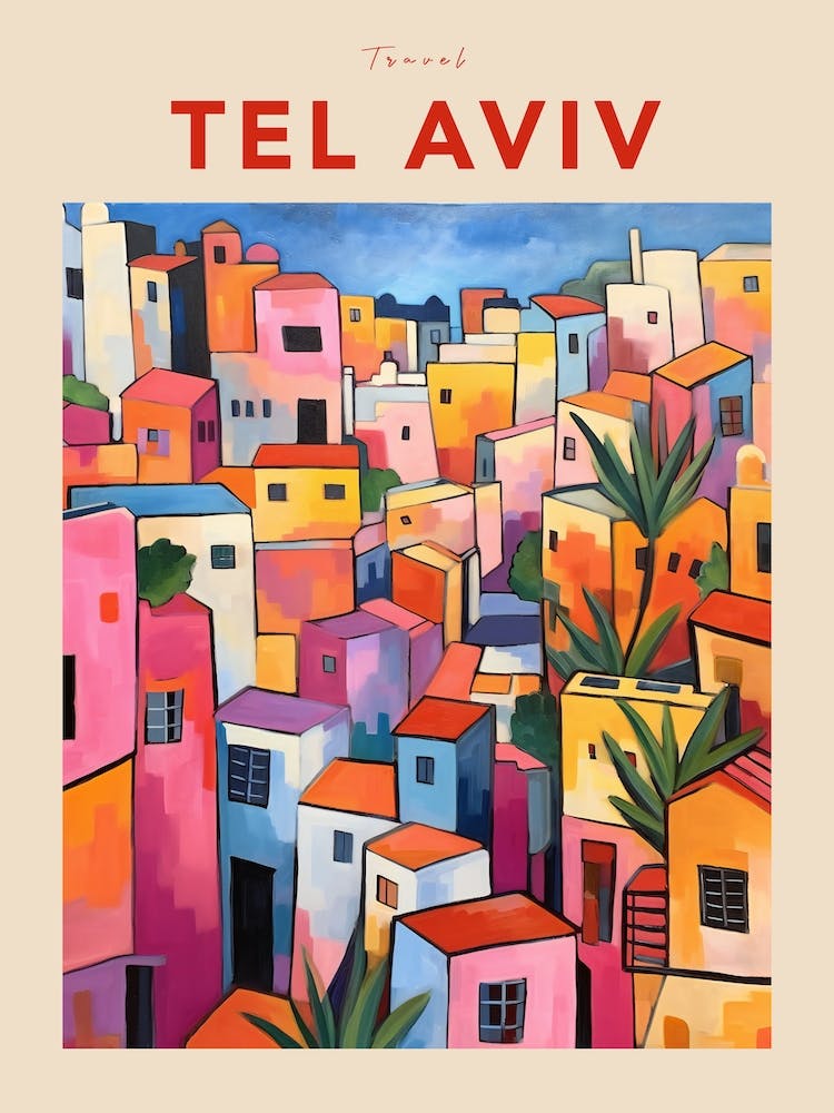 Tel Aviv Israel 2 Fauvist Travel Poster