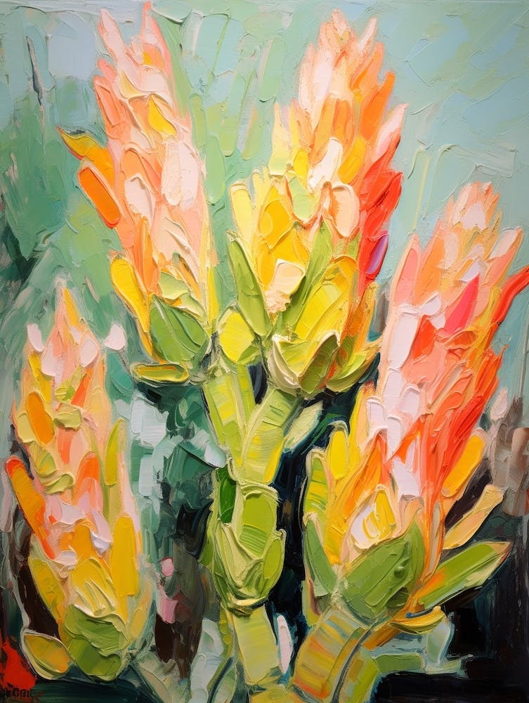 Cactus Painting Chamaecereus Silvestrii 4