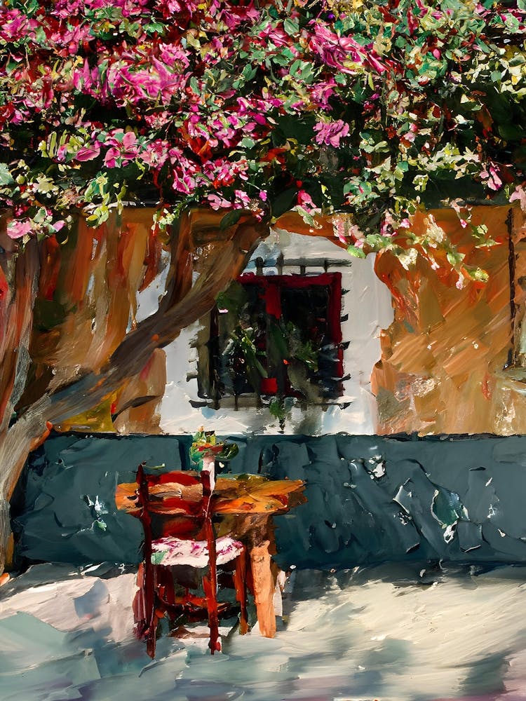 Table And Chairs Under A Tree