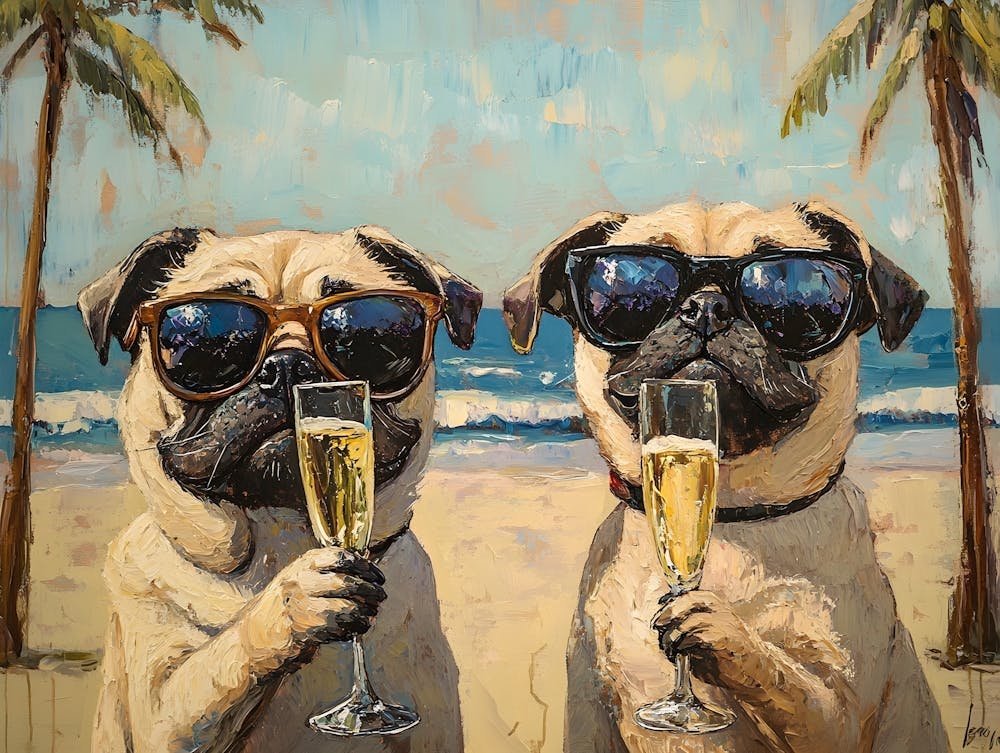 Fun Pugs At The Beach 3