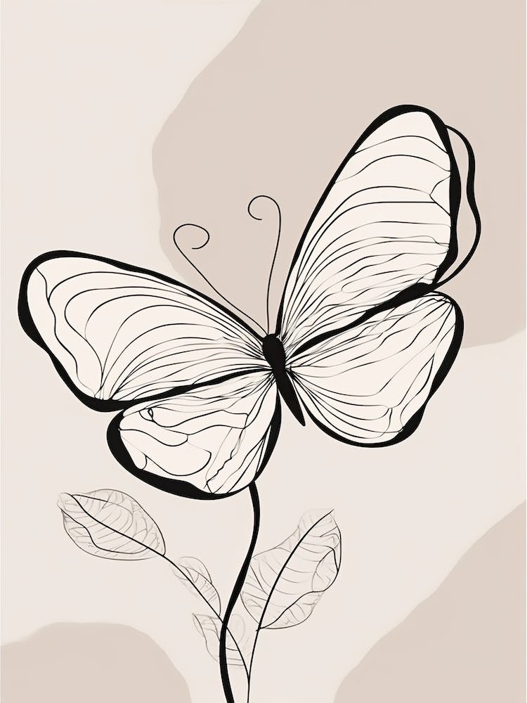 Butterfly Line Art Abstract 1