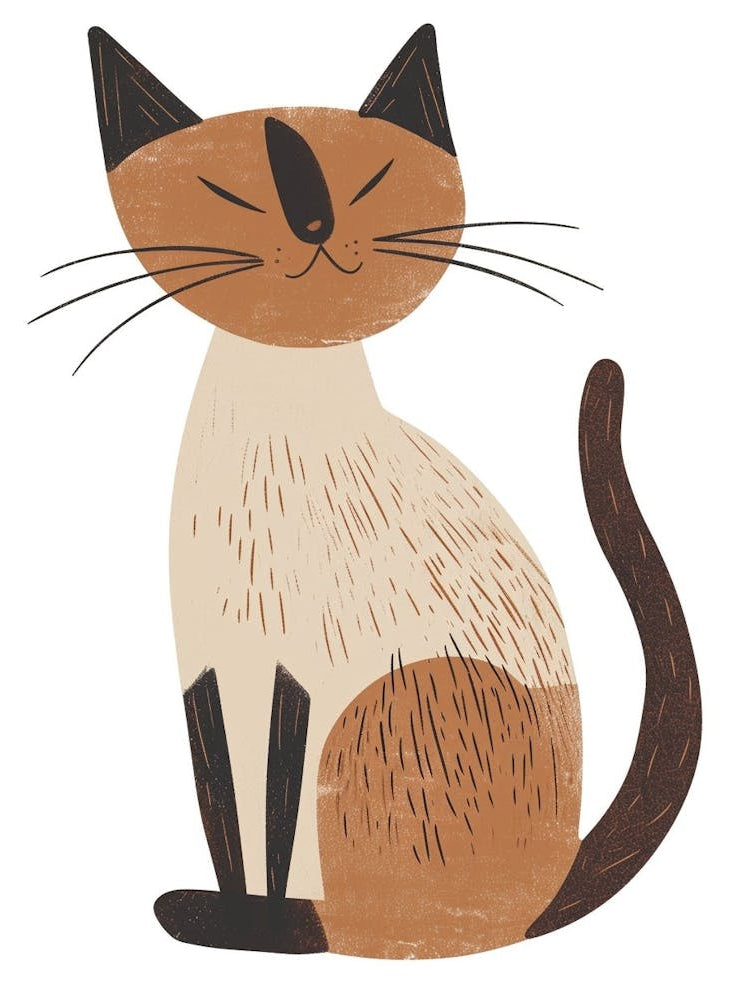 Javanese Cat Clipart Illustration 8