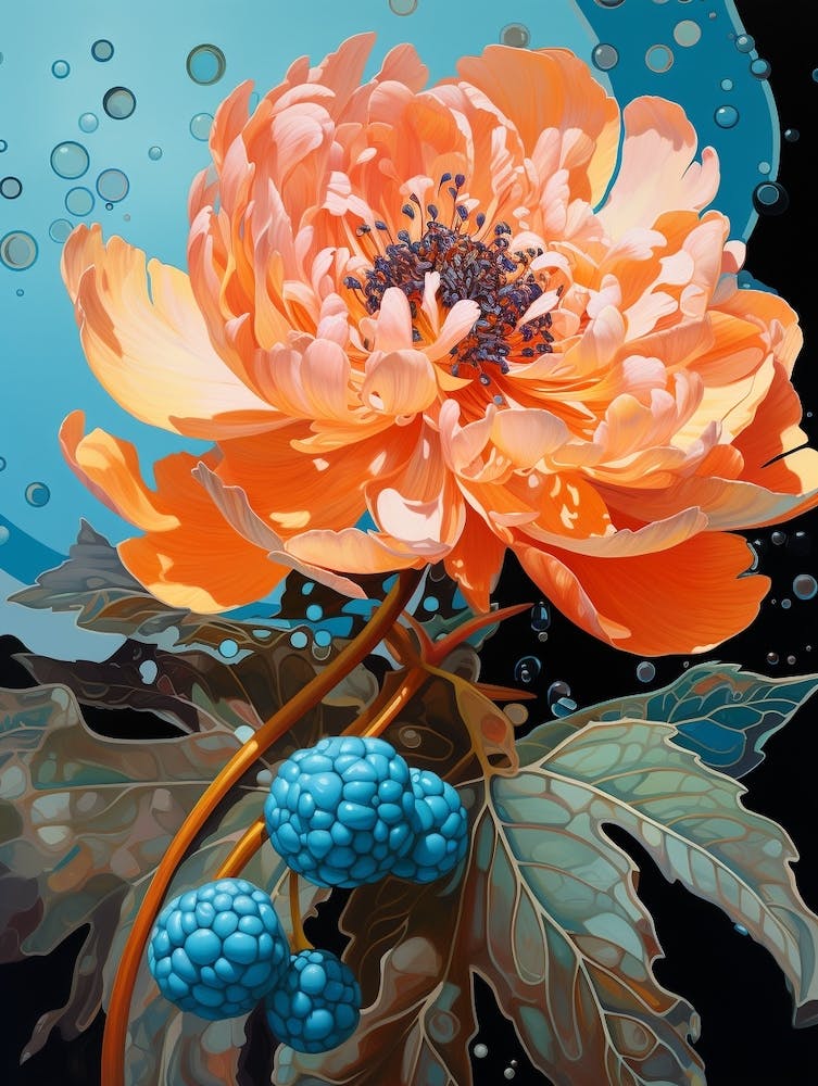 Florales Surréalistes Pivoine 1 Peinture de Fleur