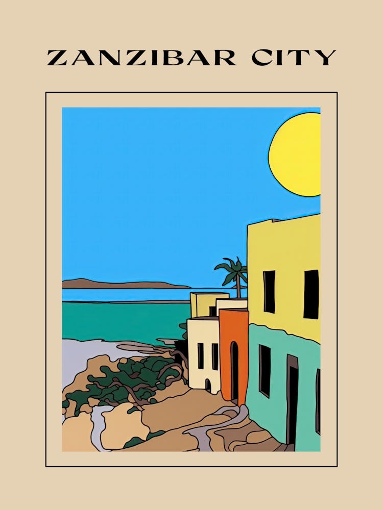 Minimalistischer Designstil von Sansibar-Stadt, Tansania 4 Poster
