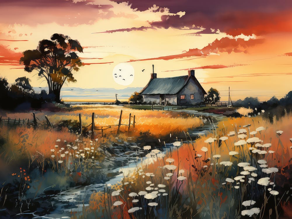 Sunset On The Lonely Farm