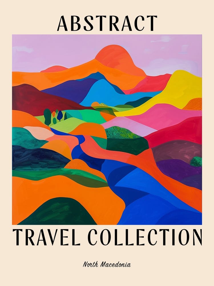 Abstract Travel Collection Poster North Macedonia 1