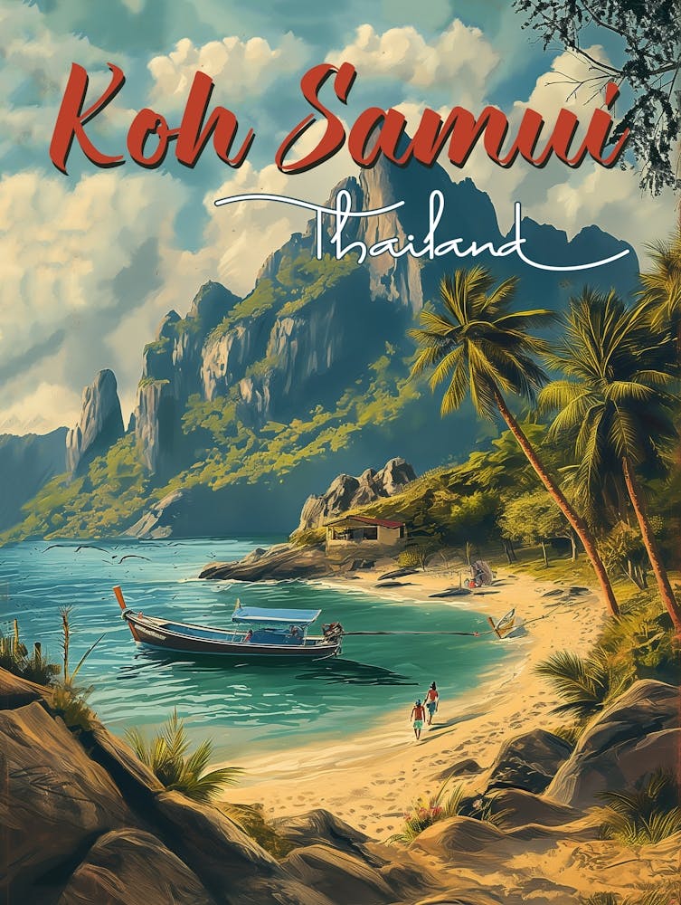 Koh Samui Affiche de Voyage Vintage