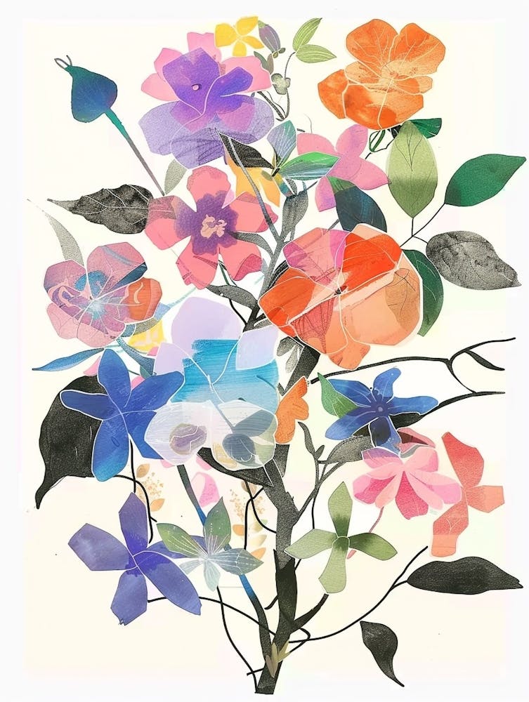 Periwinkle 2 Collage Flower Bouquet