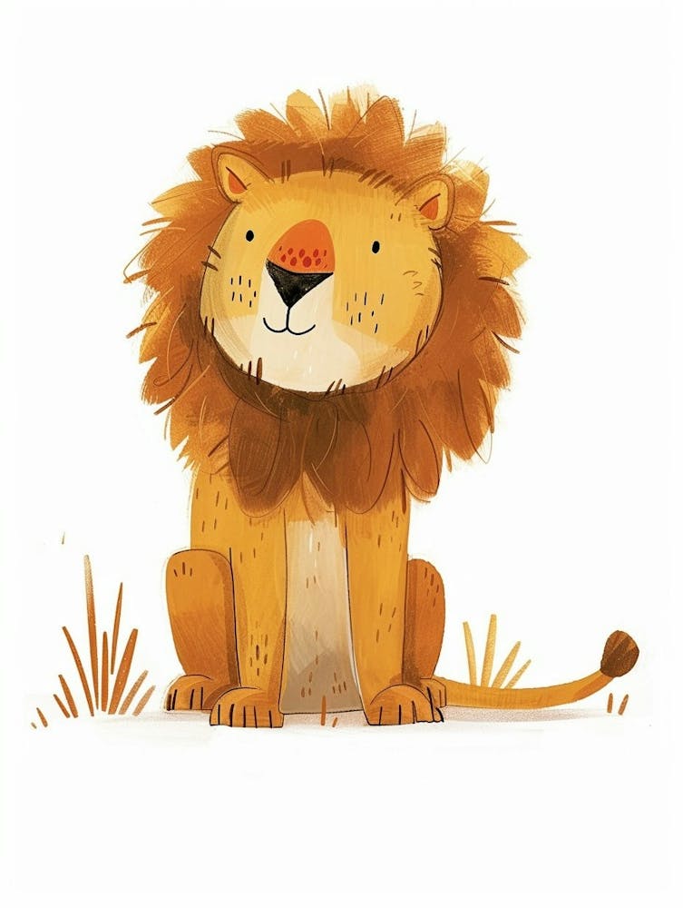 African Lion Night Hunt Clipart 3