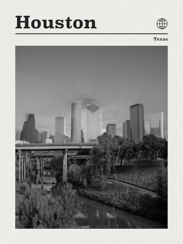 Houston Texas Black And White