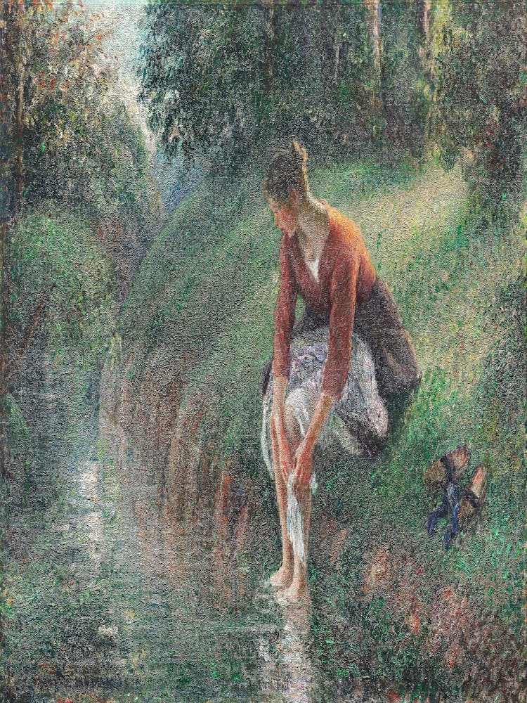 Woman Washing Her Feet