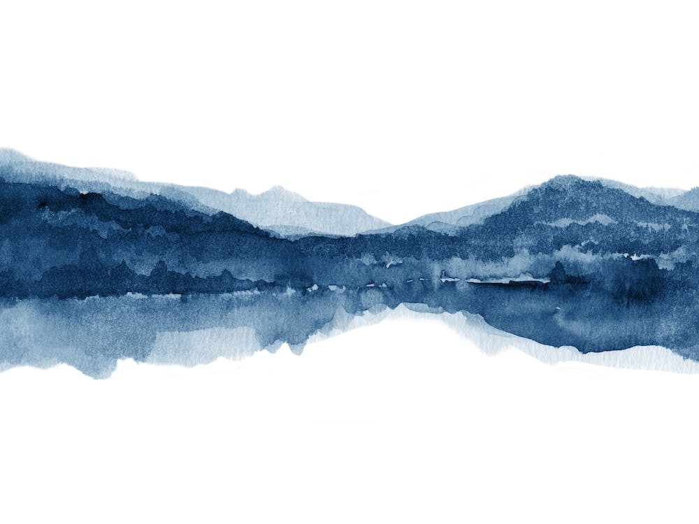 Watercolor Landscape 1 Blue