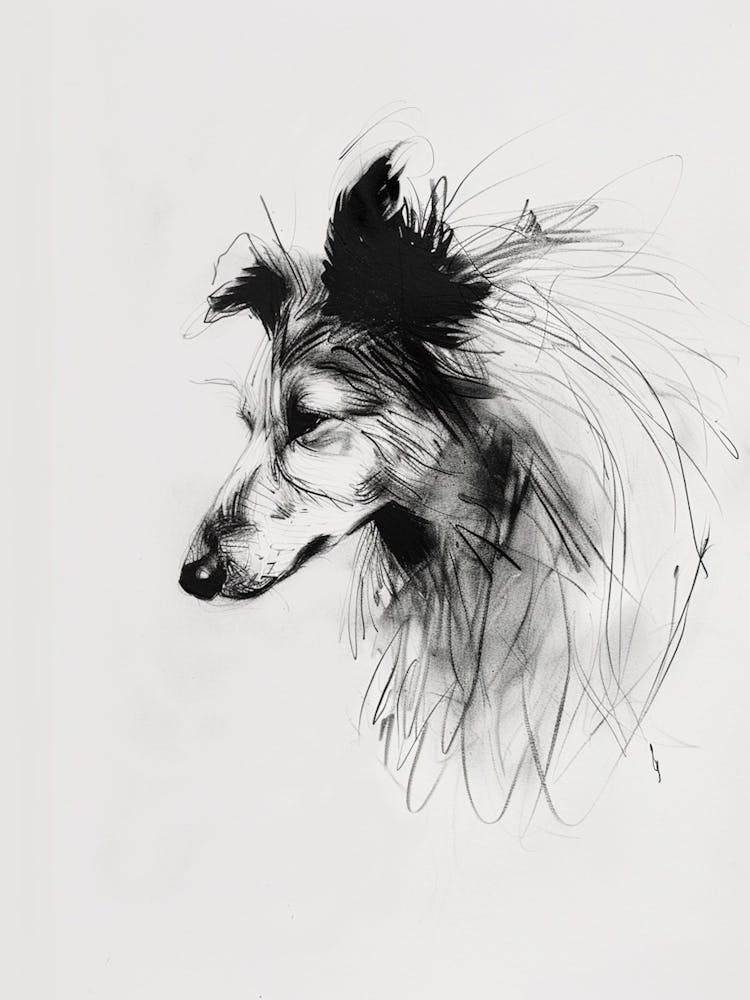 Shetland Sheepdog Charcoal Line 1