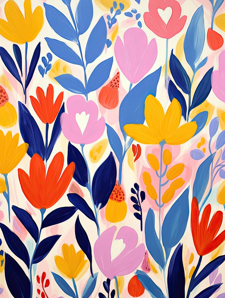 Flowers 59, Matisse style, Floral texture