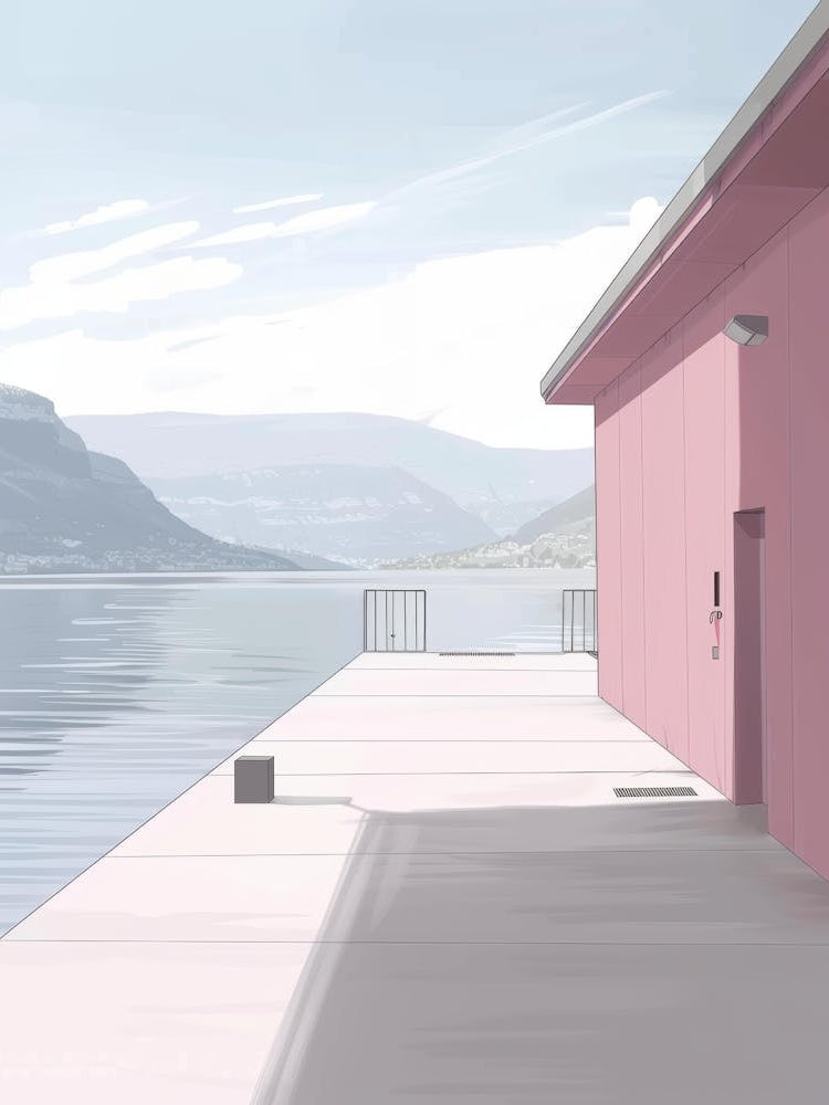 Pink House By The Lake