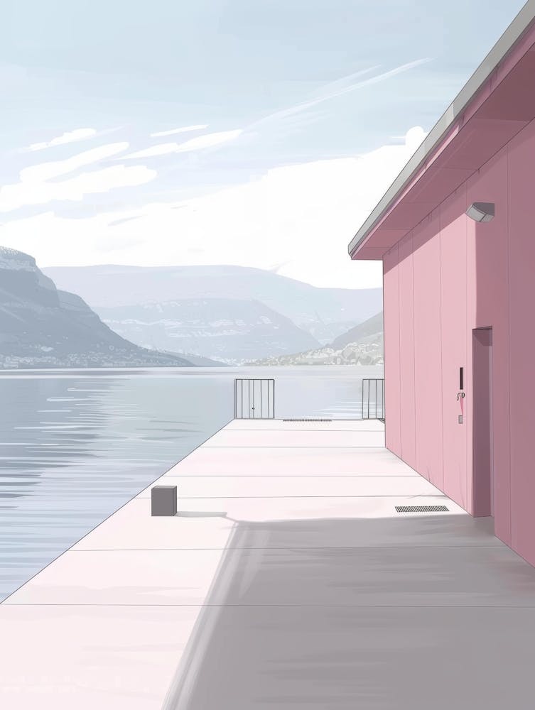 Pink House By The Lake