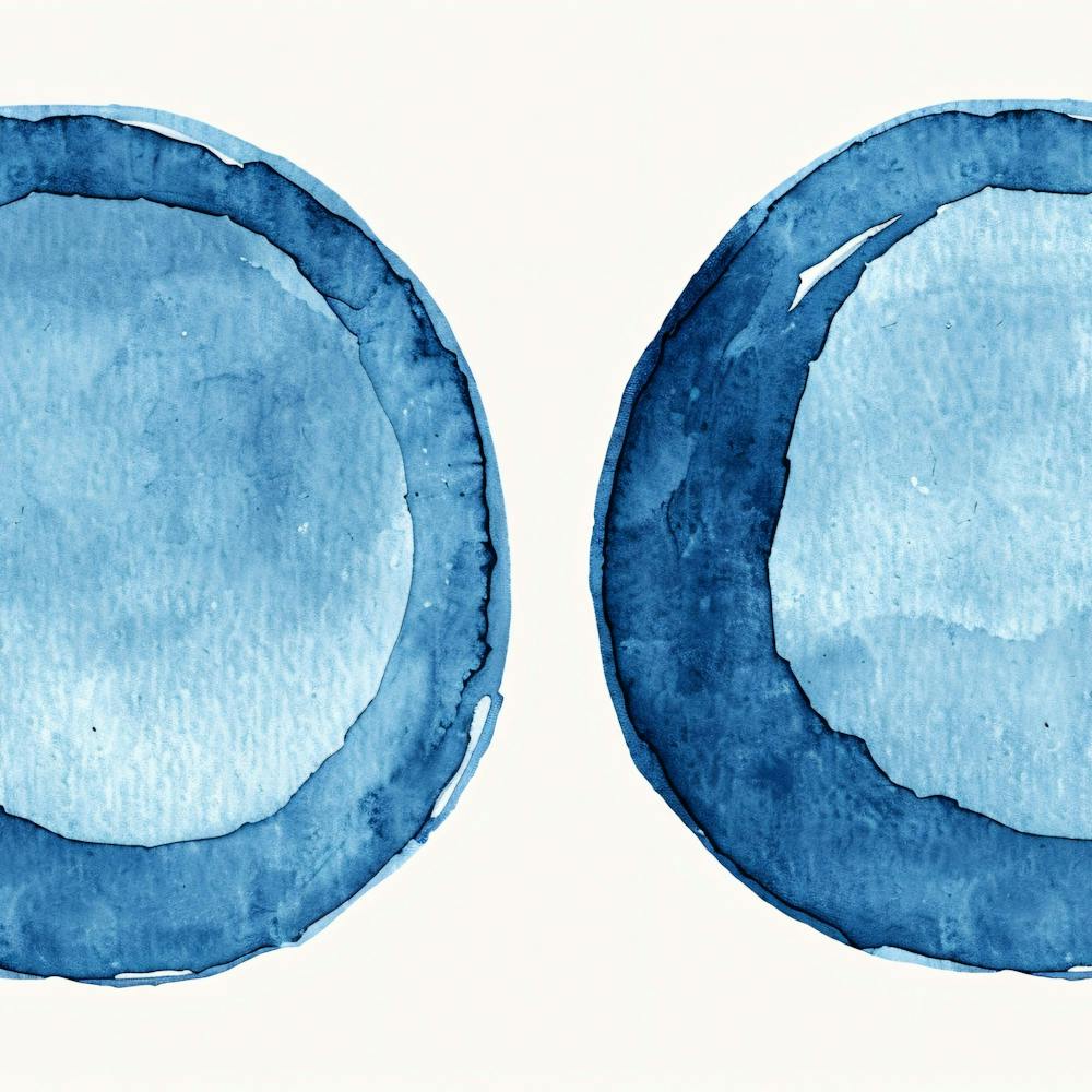 Cercles Bleus à l'Aquarelle 1