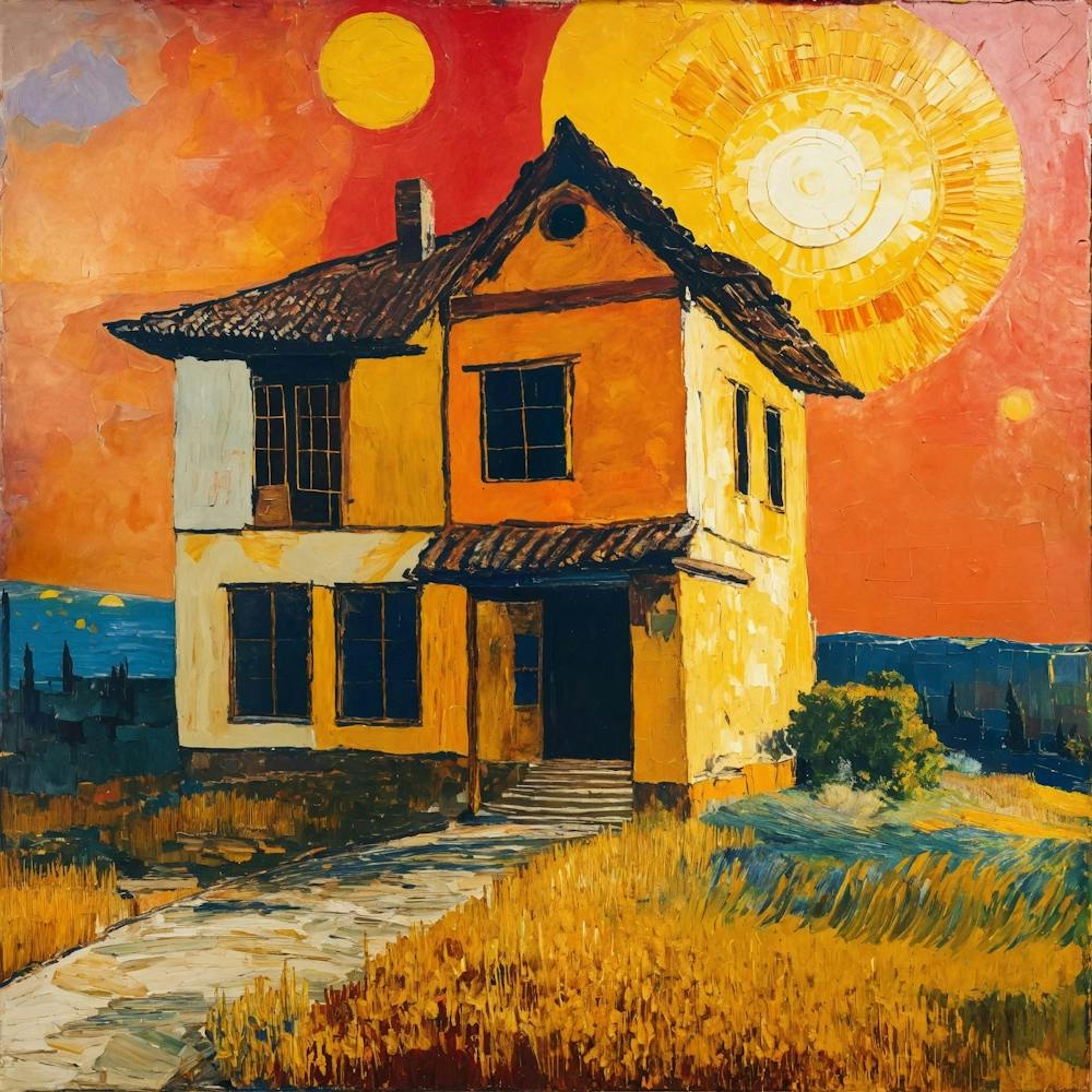 A Painting Of House Of The Sun In A Mixed Style Of (4)