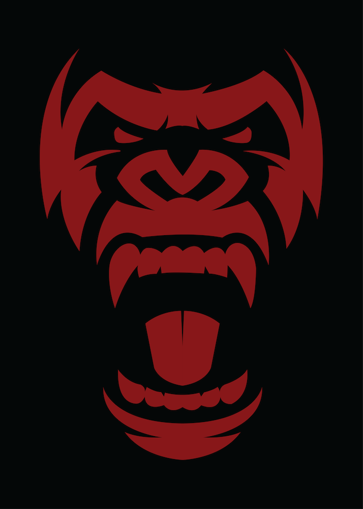 Gorilla Red Monkey Minimalist