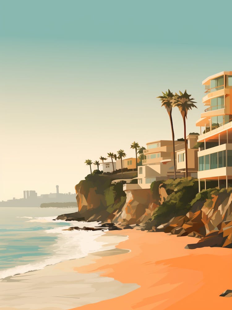 Laguna Beach California Mediterranean Style Illustration 4