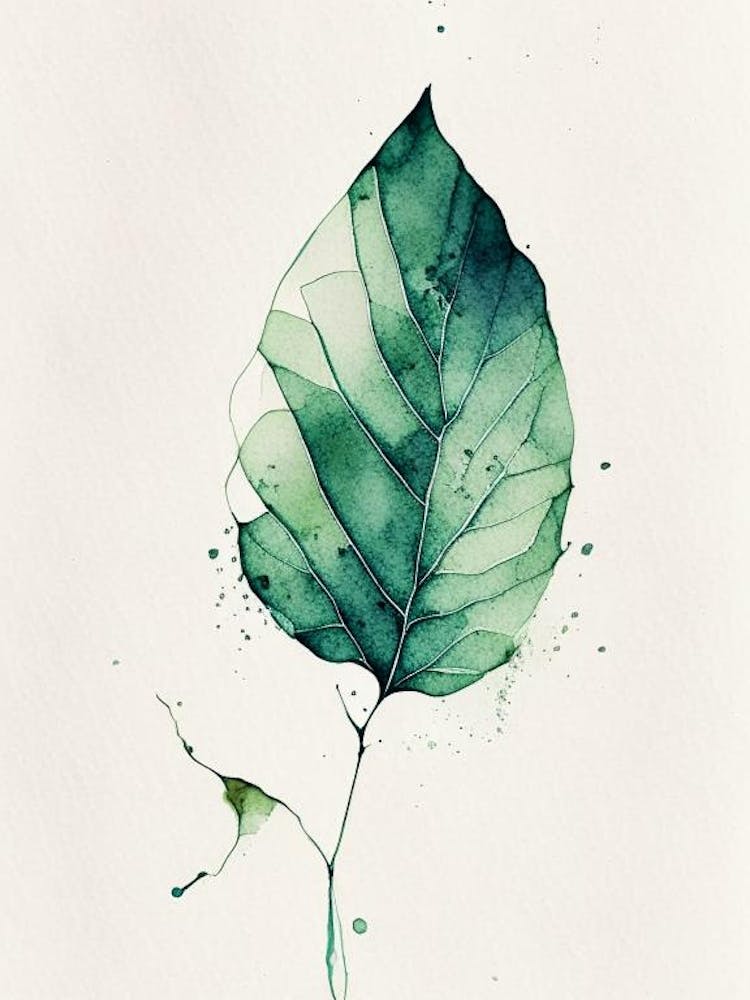 Bitterblatt Minimalistische Aquarellmalerei