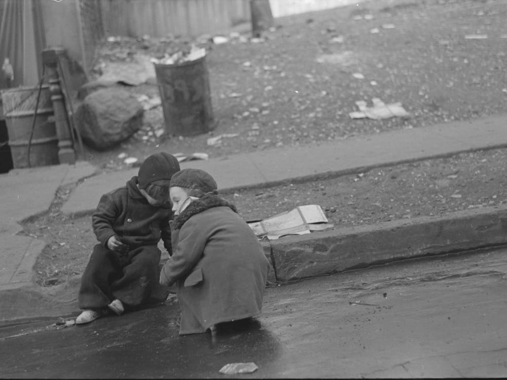 Children Playing In The Gutter On 139th Street Just East Of St, Anne S Avenue, Bronx, New York By Russell Lee