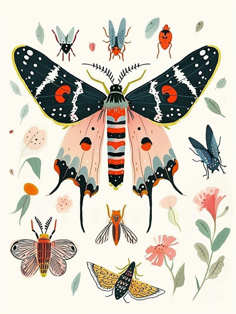 Colourful Insect Illustration Moth 15