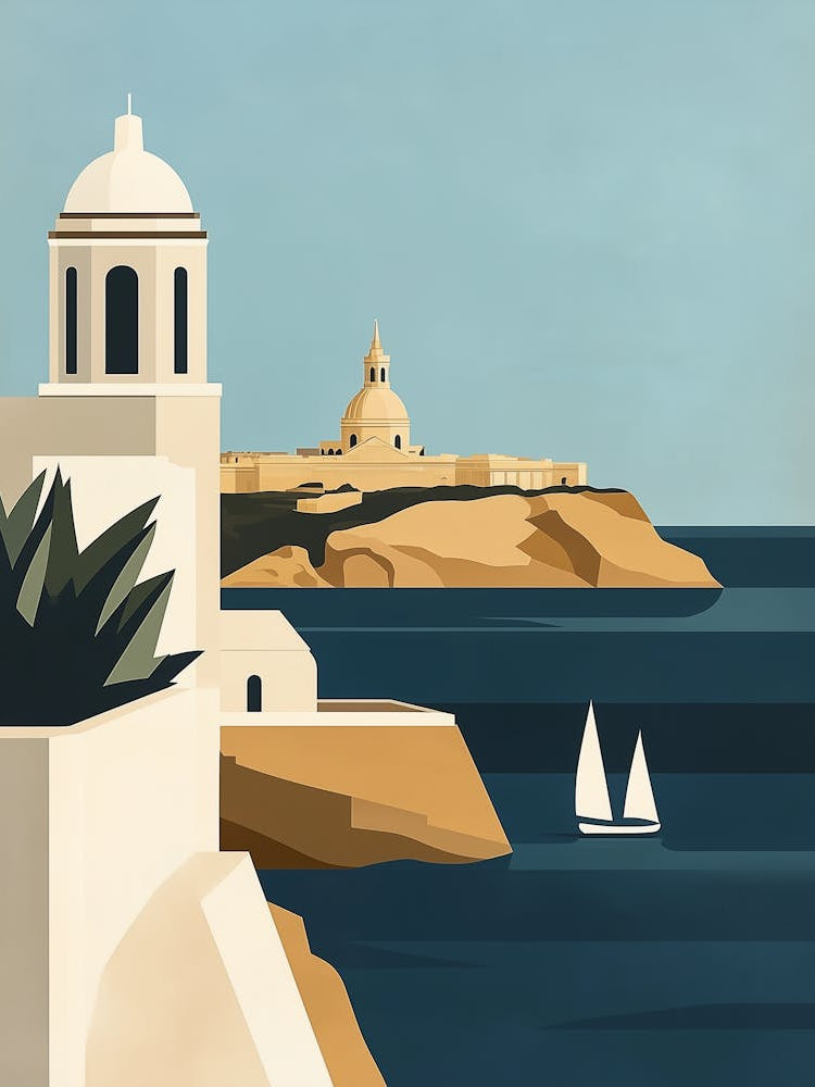 A Minimalist Poster Of Malta 1