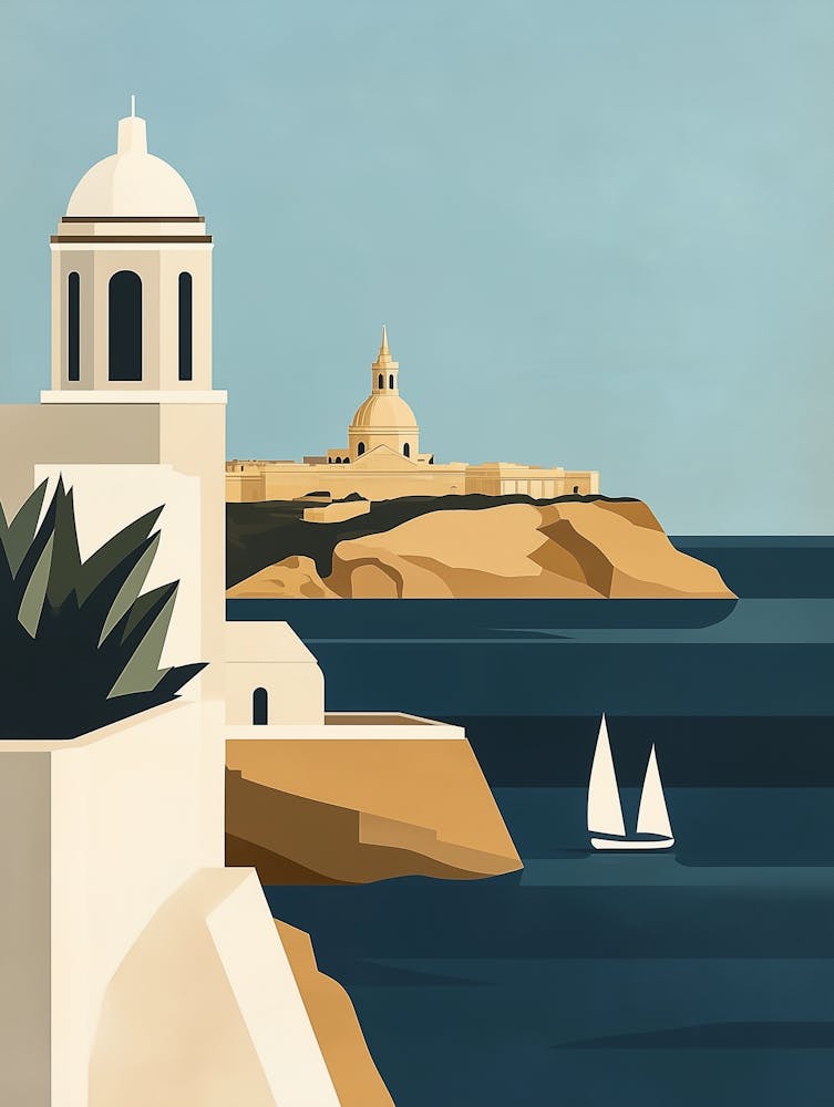 A Minimalist Poster Of Malta 1