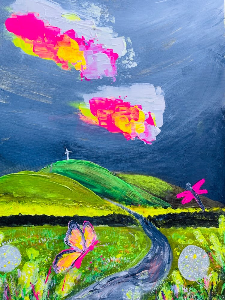 Butterfly Neon Landscape