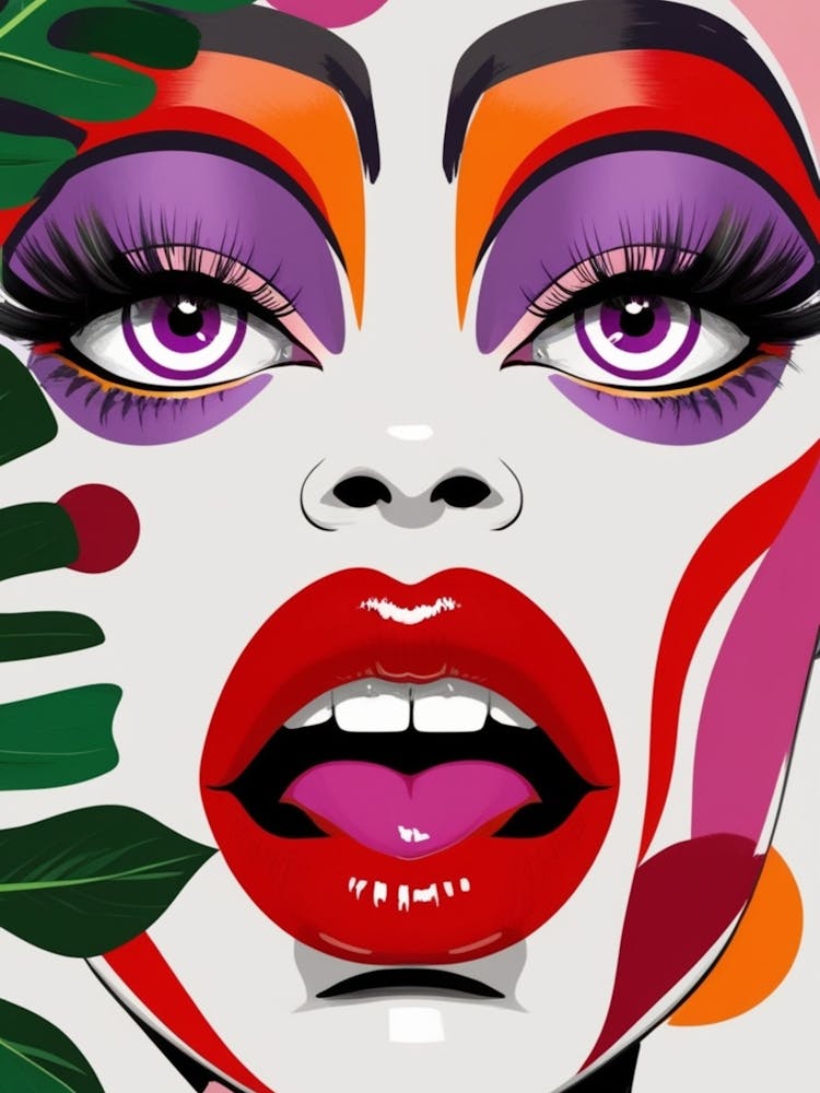 Woman With Colorful Makeup