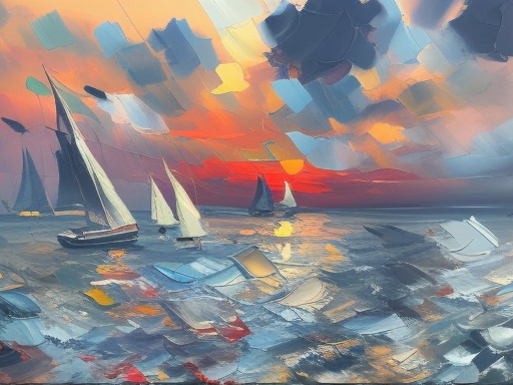Sailboats At Sunset 1
