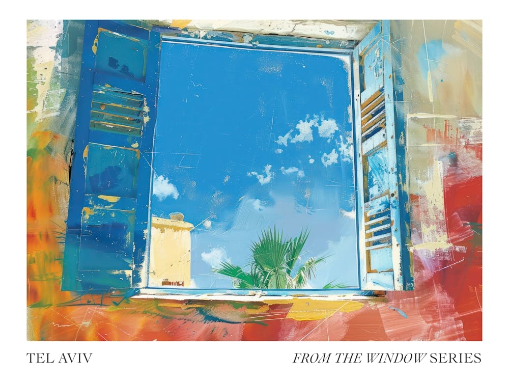 Tel Aviv From The Window Series Poster Painting 1