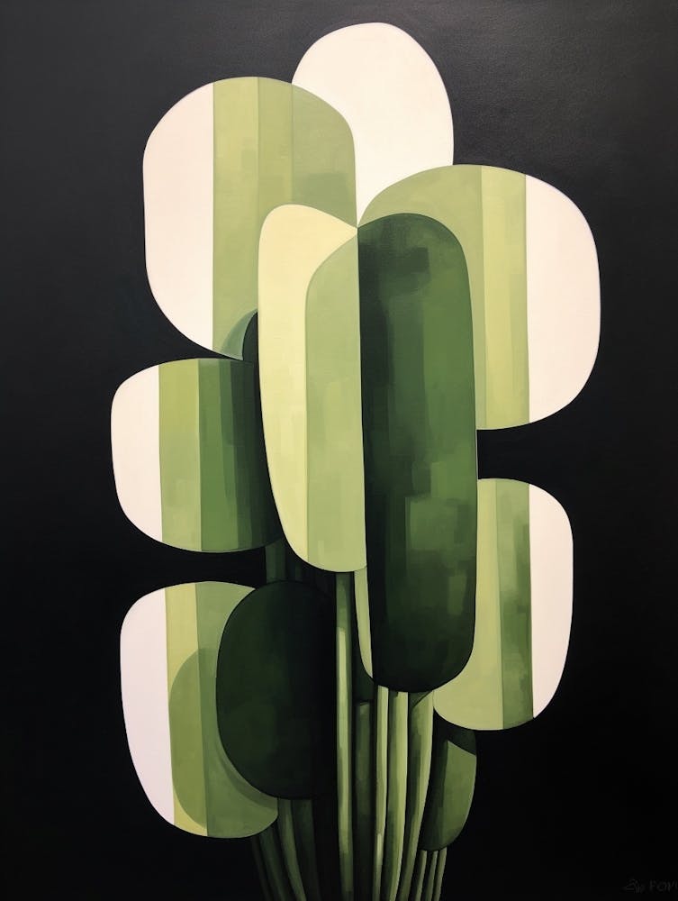 Modern Abstract Cactus Painting Chamaecereus Silvestrii Cactus 1