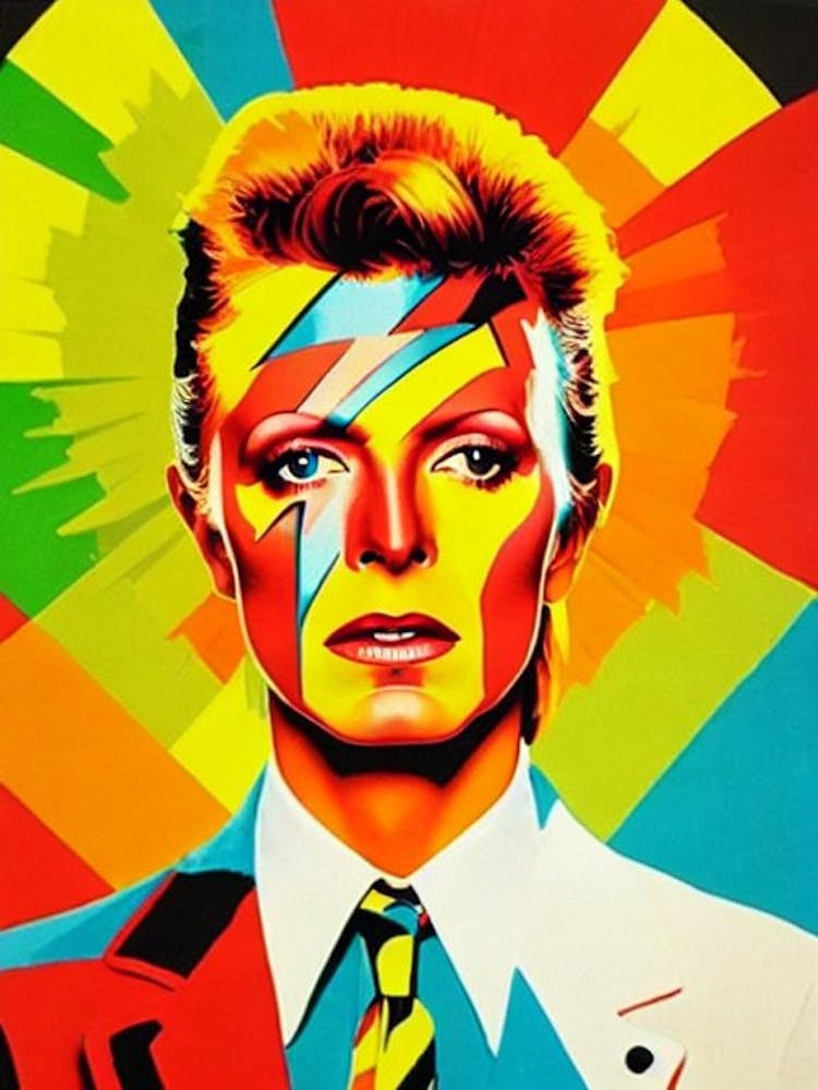 David Bowie Colourful Pop Art