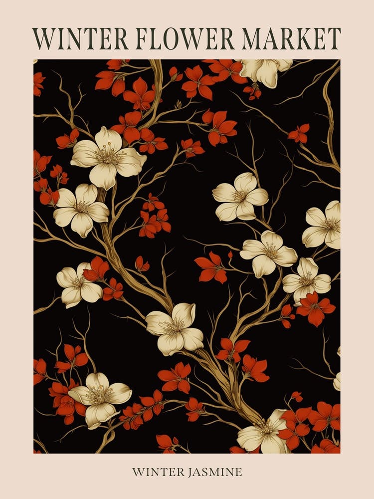 Winter Jasmine 3 Winter Flower Market Poster