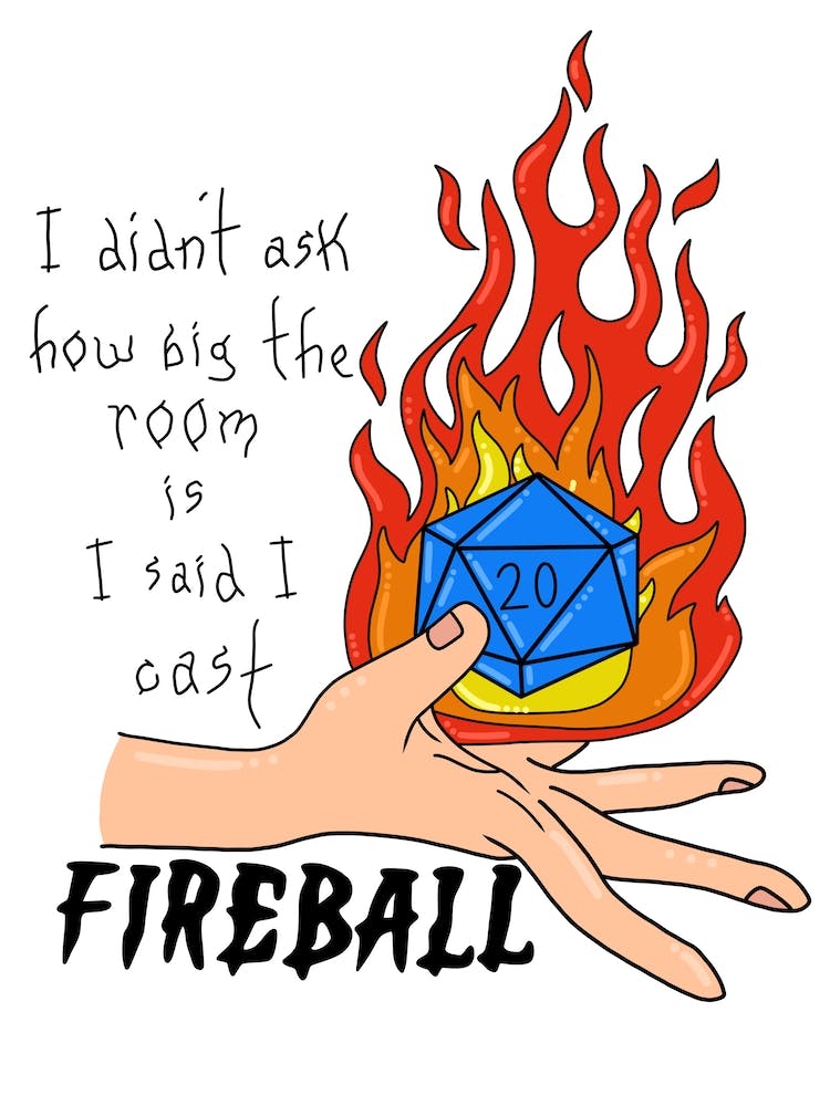 I didn’t ask how big the room is, I said I cast fireball dungeons and dragons