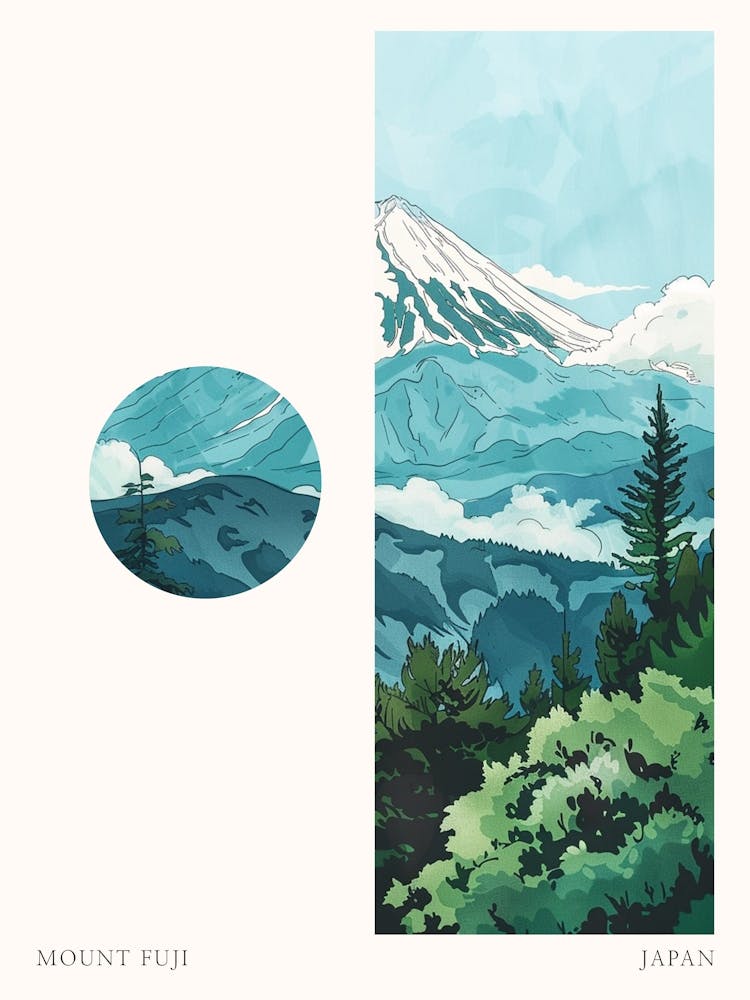 Mount Fuji Japan 11 Cut Out Travel Poster