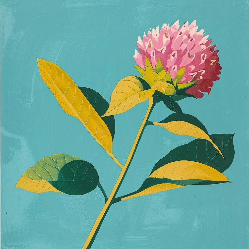Illustration Florale Carrée Amarante Globe