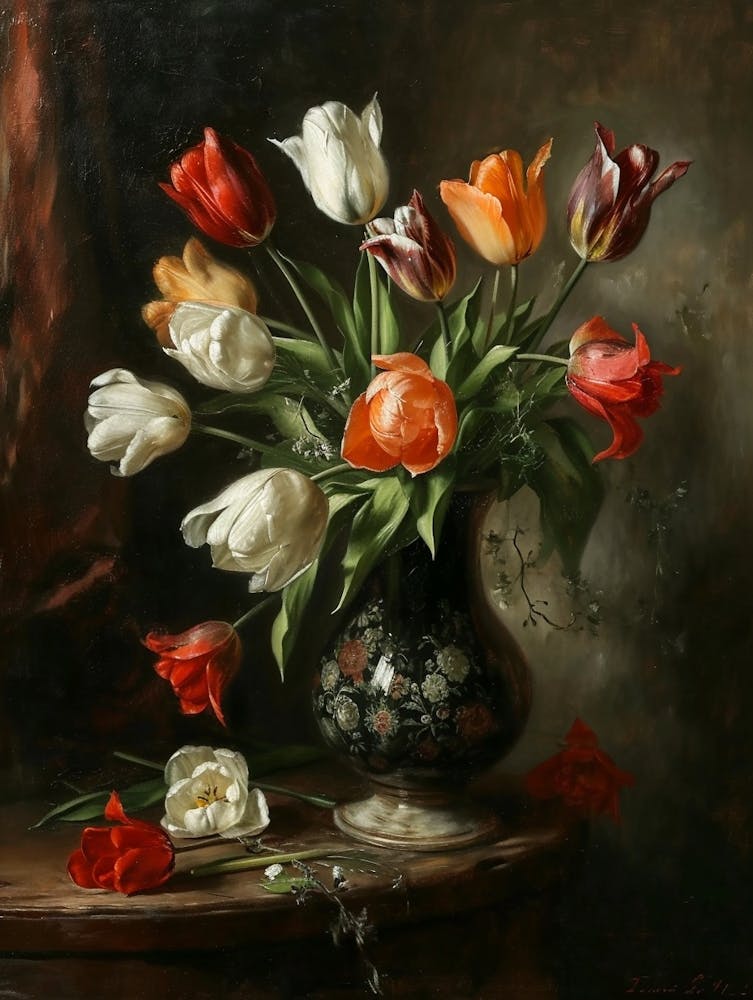 Baroque Floral Still Life Tulip 2