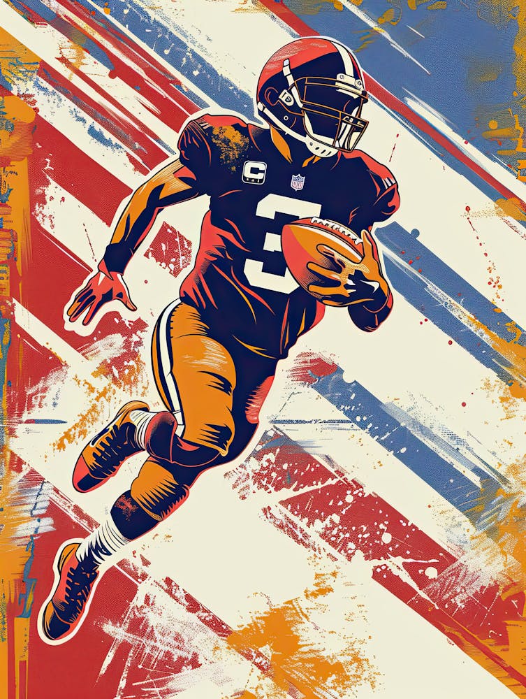 American Football Player Vintage Poster 16