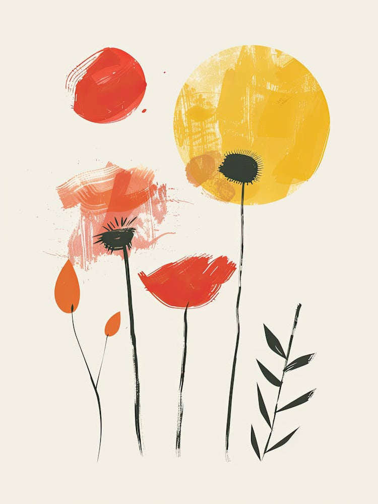 Orbiting Silhouettes Of Cosmic Glow Mid Century Style