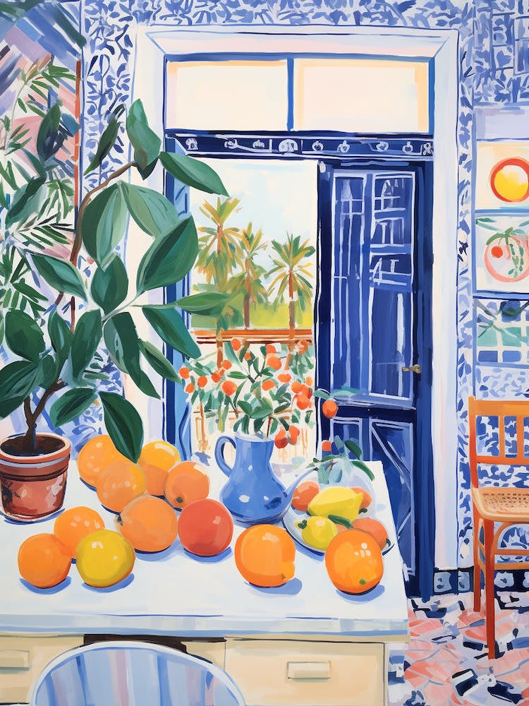 Matisse Inspired Fauvism Italian Kitchen Poster