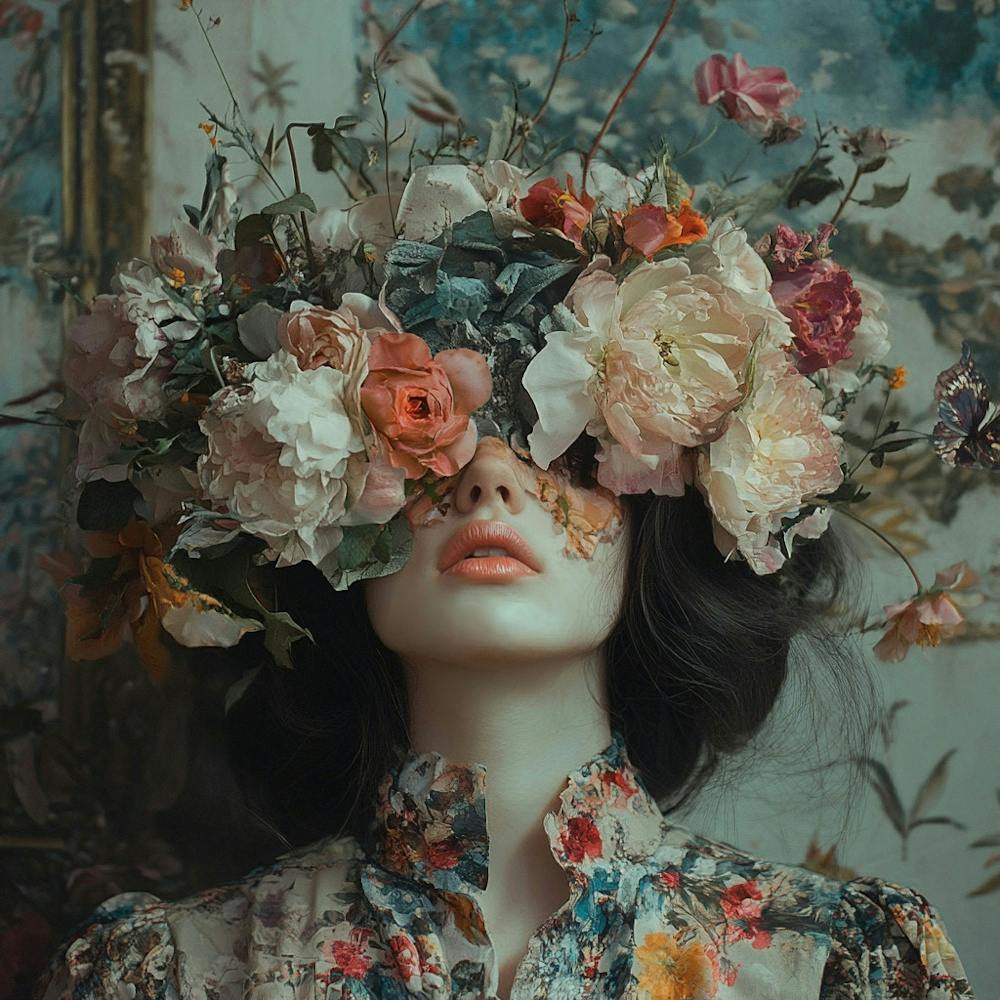 Floral Portrait Of A Woman