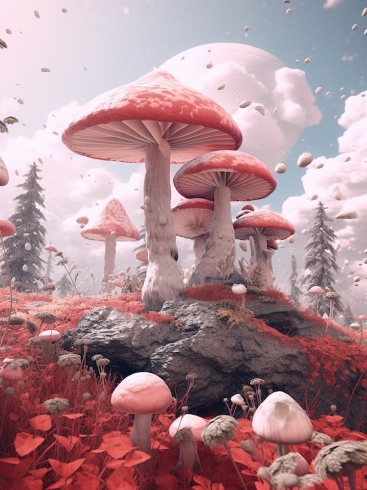 Pink Surreal Mushroom 4