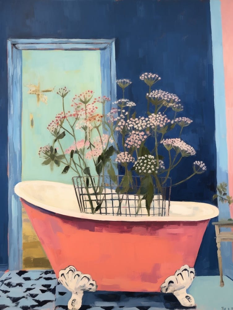 A Bathtube Full Of Queen Anne S Lace In A Bathroom 4