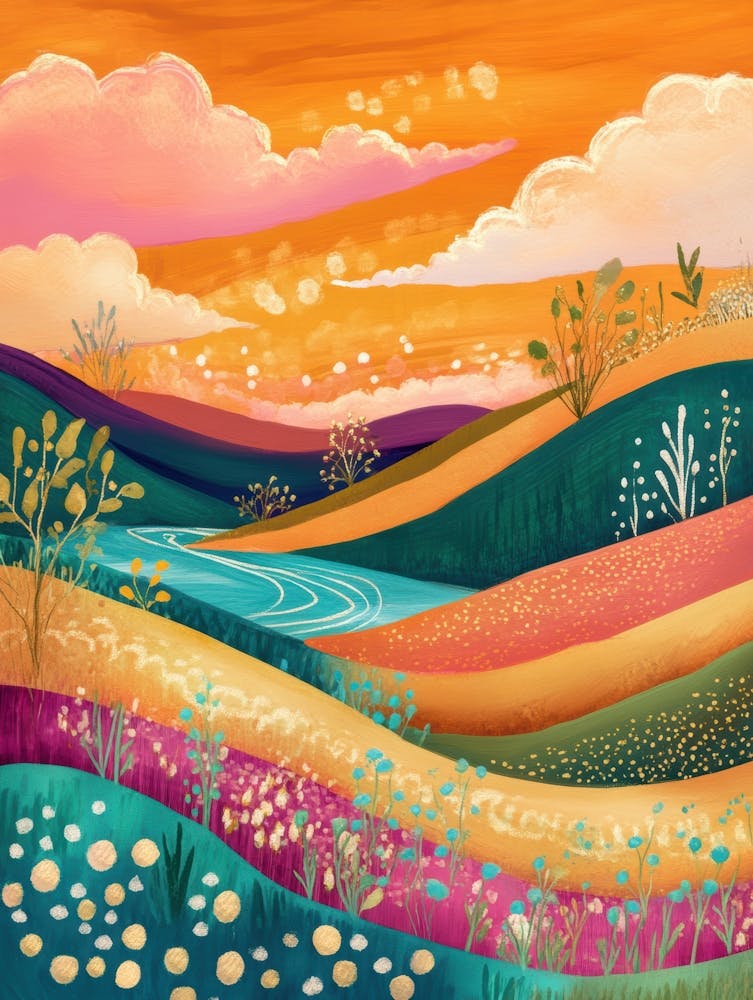 Landscape At Sunset