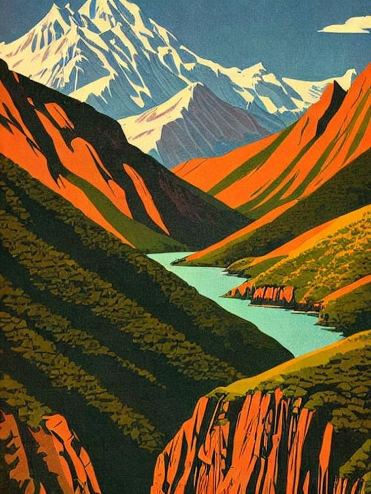 Los Glaciares National Park Argentina Vintage Poster