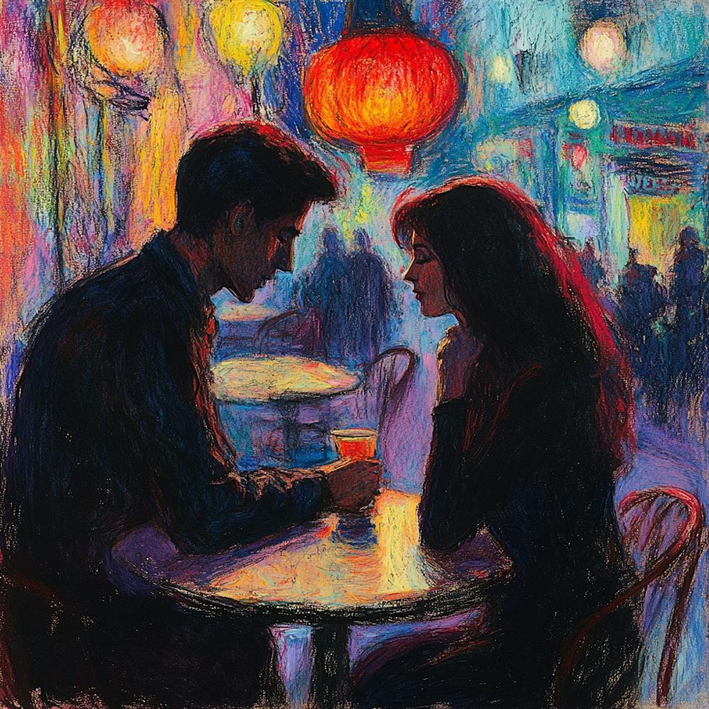 Couple At A Cafe 1