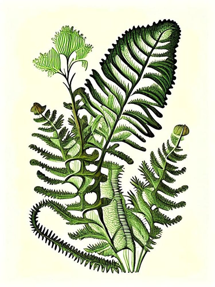 Tripinnatifid Spleenwort 1 Vintage Botanical Poster